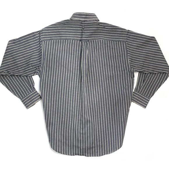 Dockers Black and White Striped Casual Button Down Shirt - Picture 2 of 6